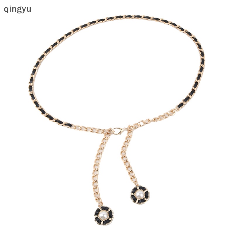 Thắt Lưng Dây Xích Kim Loại Màu Vàng Trang Trí Đầm Phong Cách Punk Mới Cho Nữ