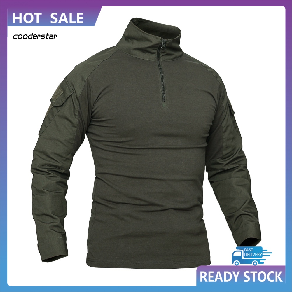 Áo Sơ Mi Tay Dài Họa Tiết Rằn Ri Phối Khóa Kéo Thời Trang Cho Nam