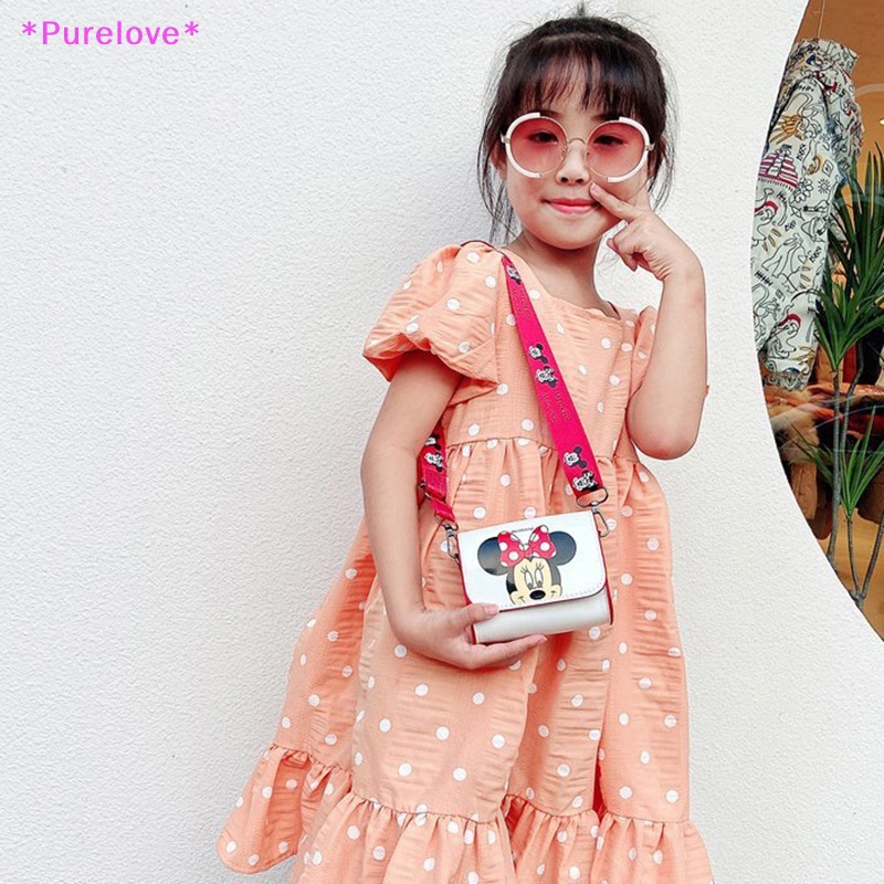 DISNEY Túi Đeo Chéo Mini Hình Vuông In Hình Chuột Mickey Đáng Yêu Thời Trang Cho Nữ Mới