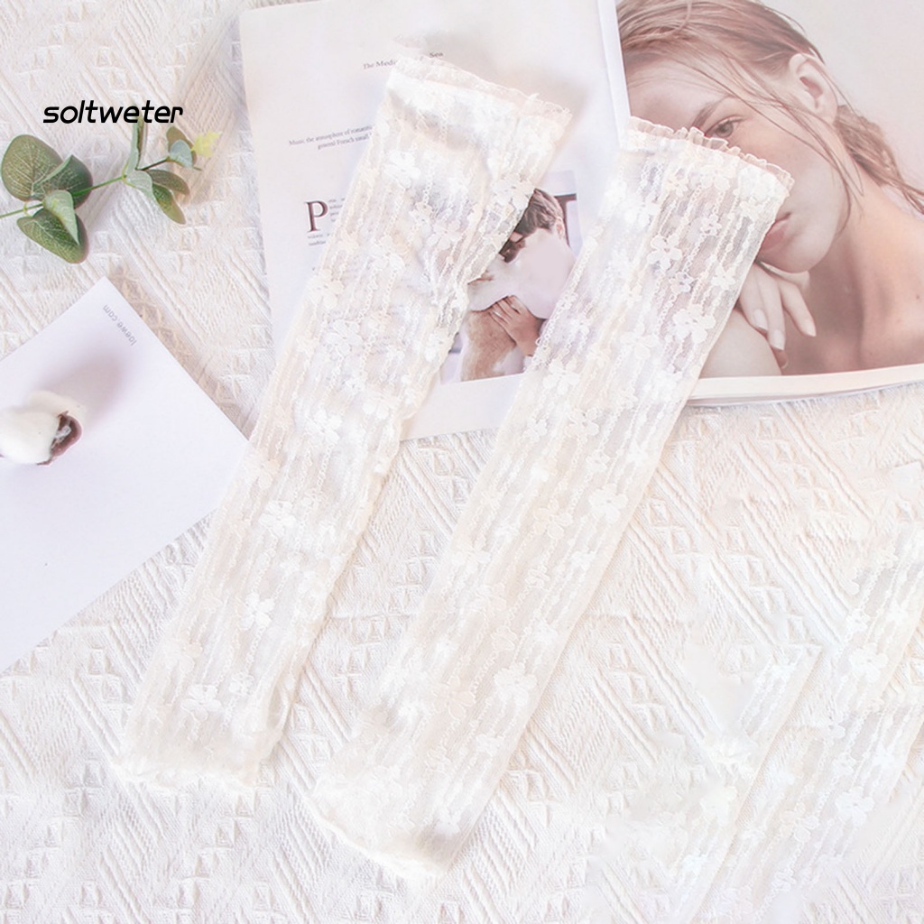 1 Cặp Găng Tay Chống Nắng / Tia UV Dáng Rộng Màu Trơn Siêu Bền Bảo Vệ Thấm Hút Mồ Hôi