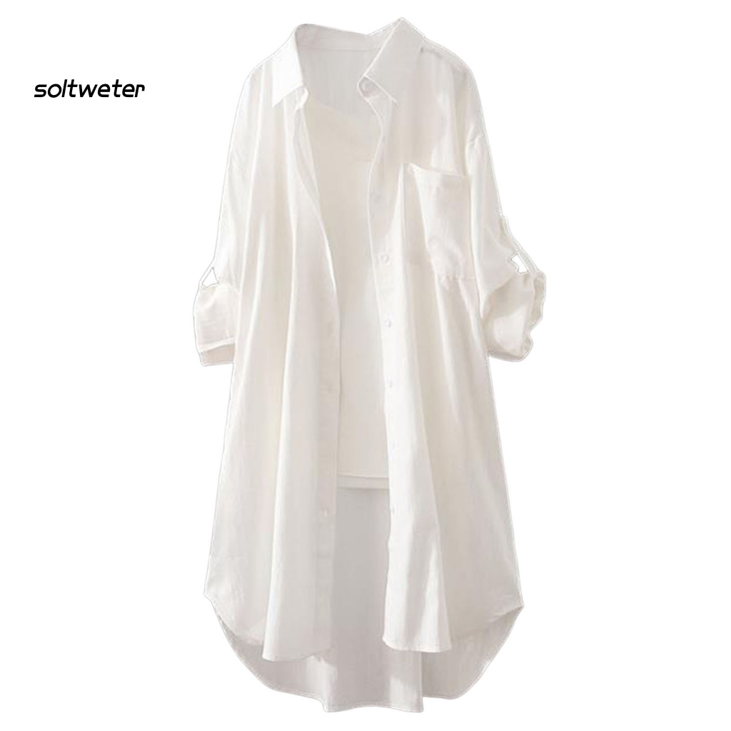 Áo Sơ Mi Tay Dài Cổ Bẻ Màu Sắc Thời Trang Cho Nữ