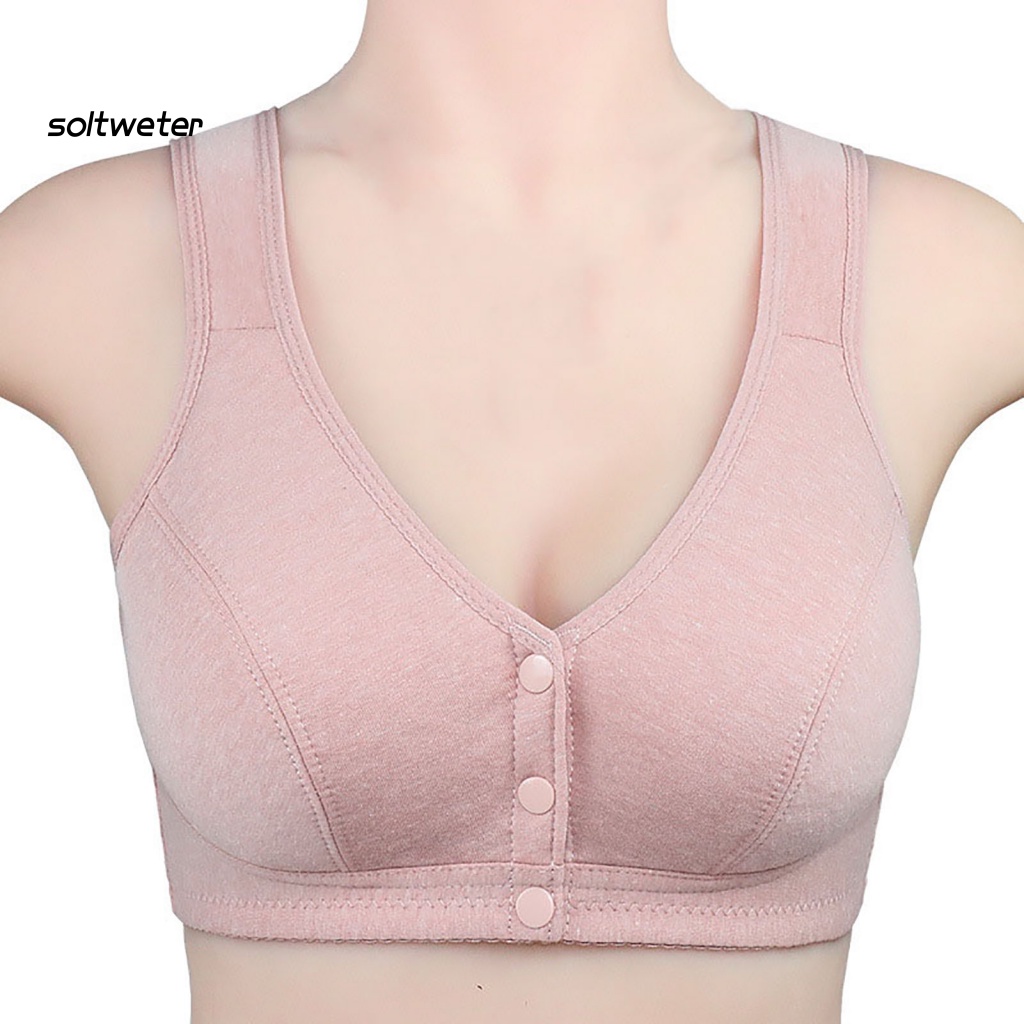 St Áo Ngực Cài Nút Trước Không Gọng Thép Mềm Mại Nâng Ngực Size Lớn Cho Mẹ Bỉm Sữa