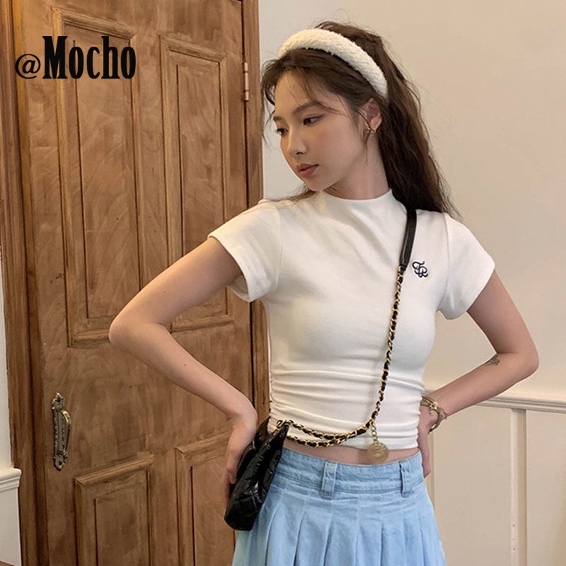Mocho áo phông áo thun nữ croptop baby tee Thời trang hàn quốc A29J0ZR