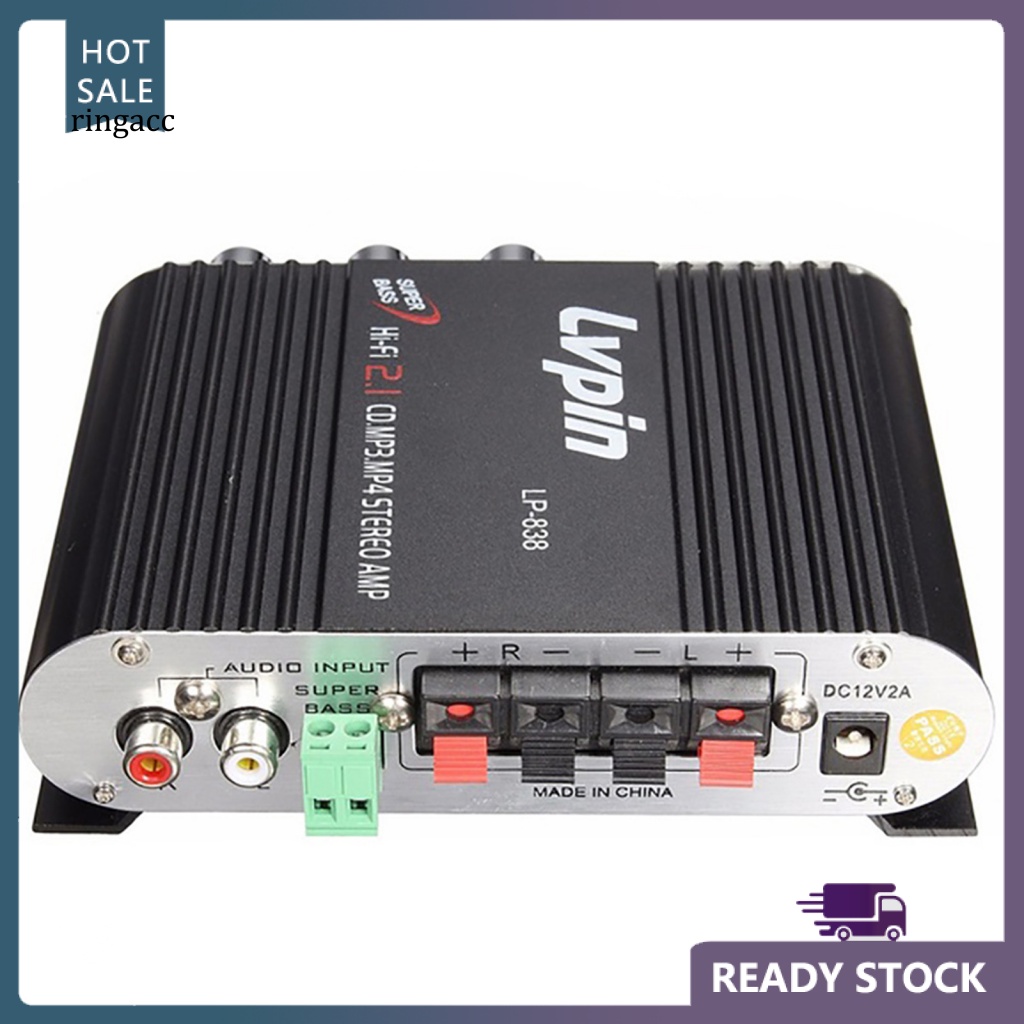 Bộ Khuếch Đại Âm Thanh RGA Lvpin838 Subwoofer 21 Kênh HiFi 12V CD MP3 MP4 Stereo Cho Xe Hơi