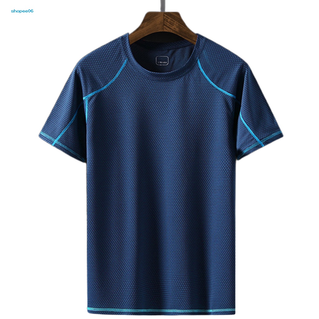 Pemg Áo Thun Thể Thao Tay Ngắn Màu Sắc Tương Phản Mỏng Nhanh Khô Thấm Hút Mồ Hôi Thoáng Khí Thời Trang Mùa Hè Cho Nam