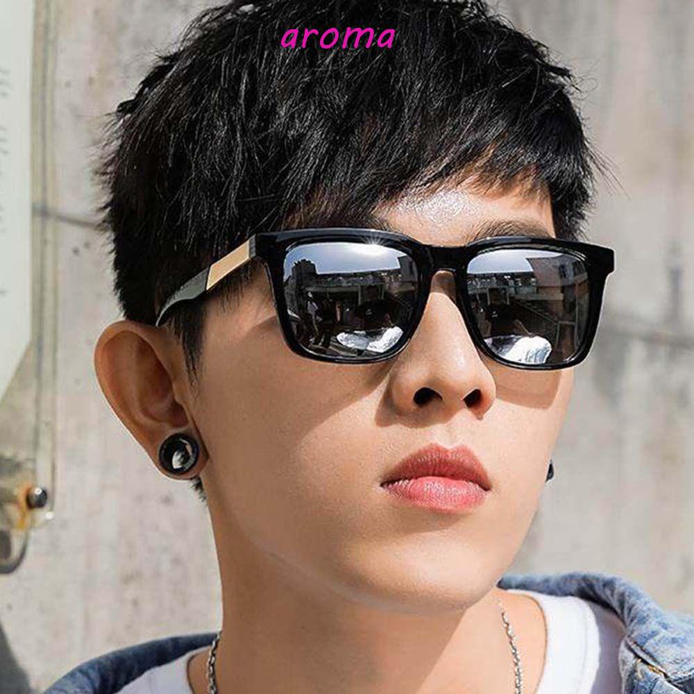 AROMA Kính Mát Gọng Vuông Màu Đen Phong Cách Punk Hip Hop Hàn Quốc Thời Trang Cho Nam
