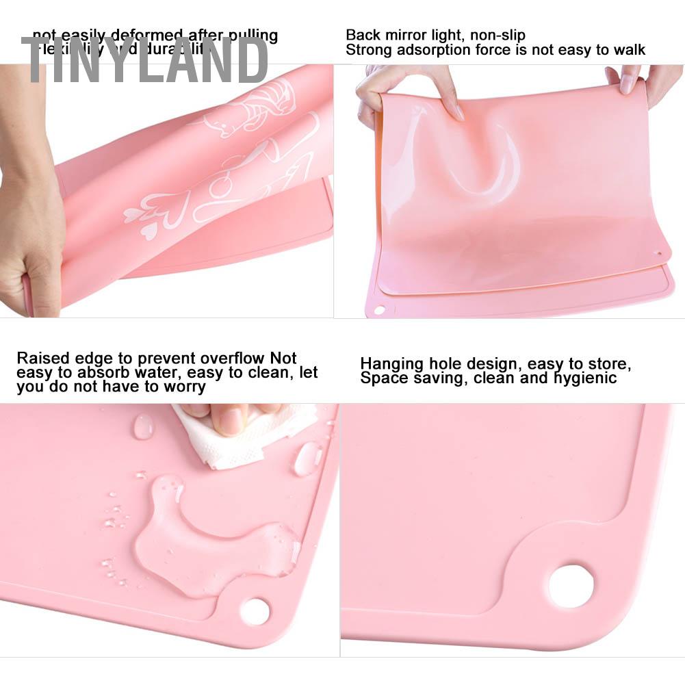 Hàng HOT TinyLand Placemat Tấm lót bàn bằng silicon cho trẻ em Cách nhiệt Cấp thực phẩm nhà bếp (Kích thước màu hồng: K.