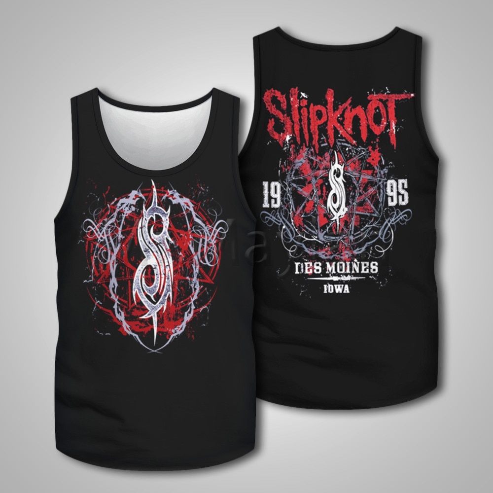 In 3d ban nhạc rock slipknot skulls black tank top men casual vest hiphop streetwear tops không tay quần áo cậu bé