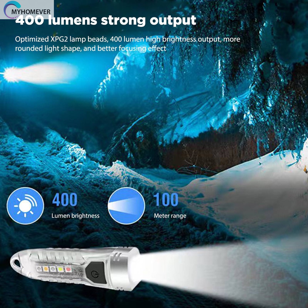 Móc Khóa Đèn Pin Mini USB Loại C Phát Hiện Tia UV