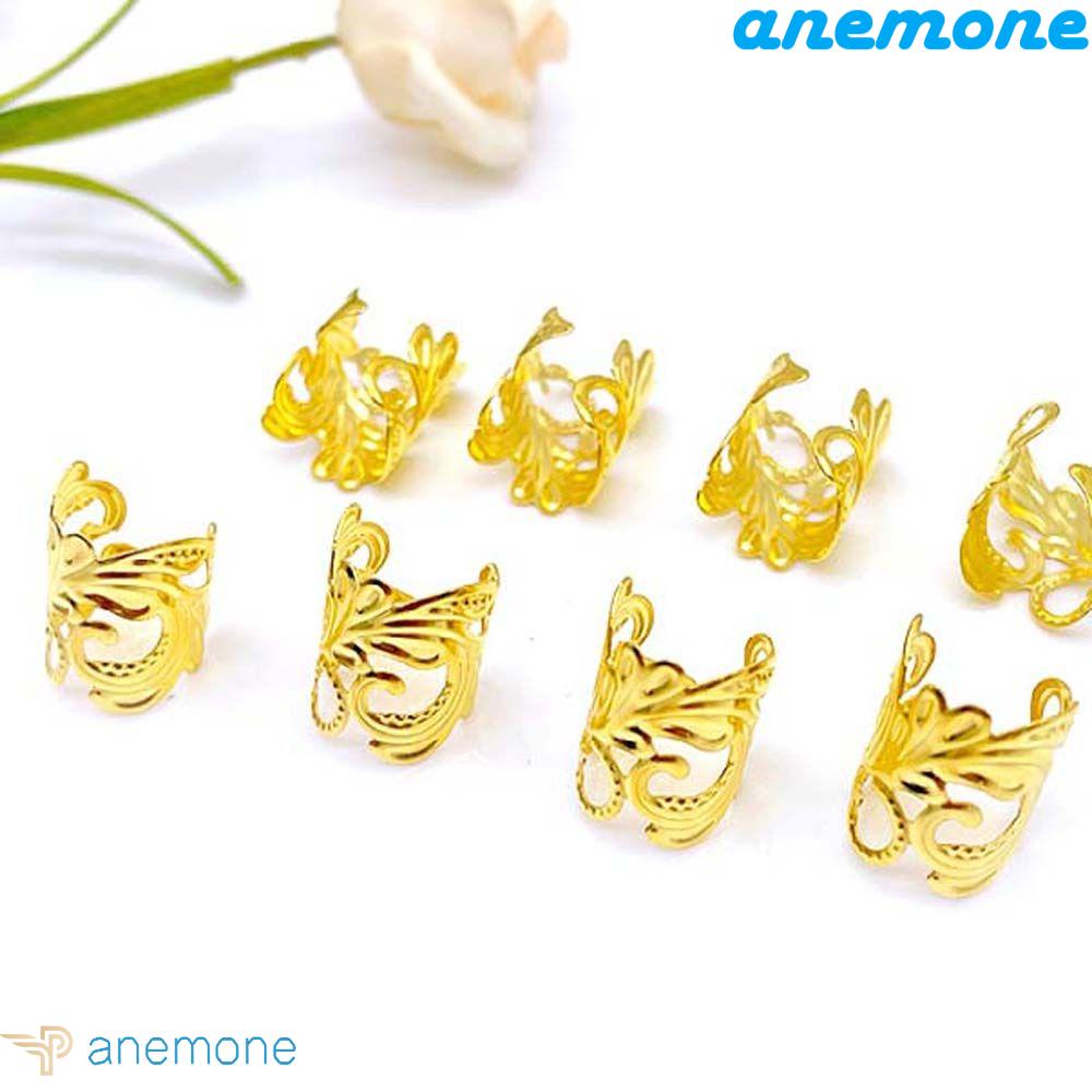 ANEMONE Phụ Kiện Trang Trí Tóc Giả Bằng Kim Loại Màu Sắc Bạc Phong Cách Châu Phi