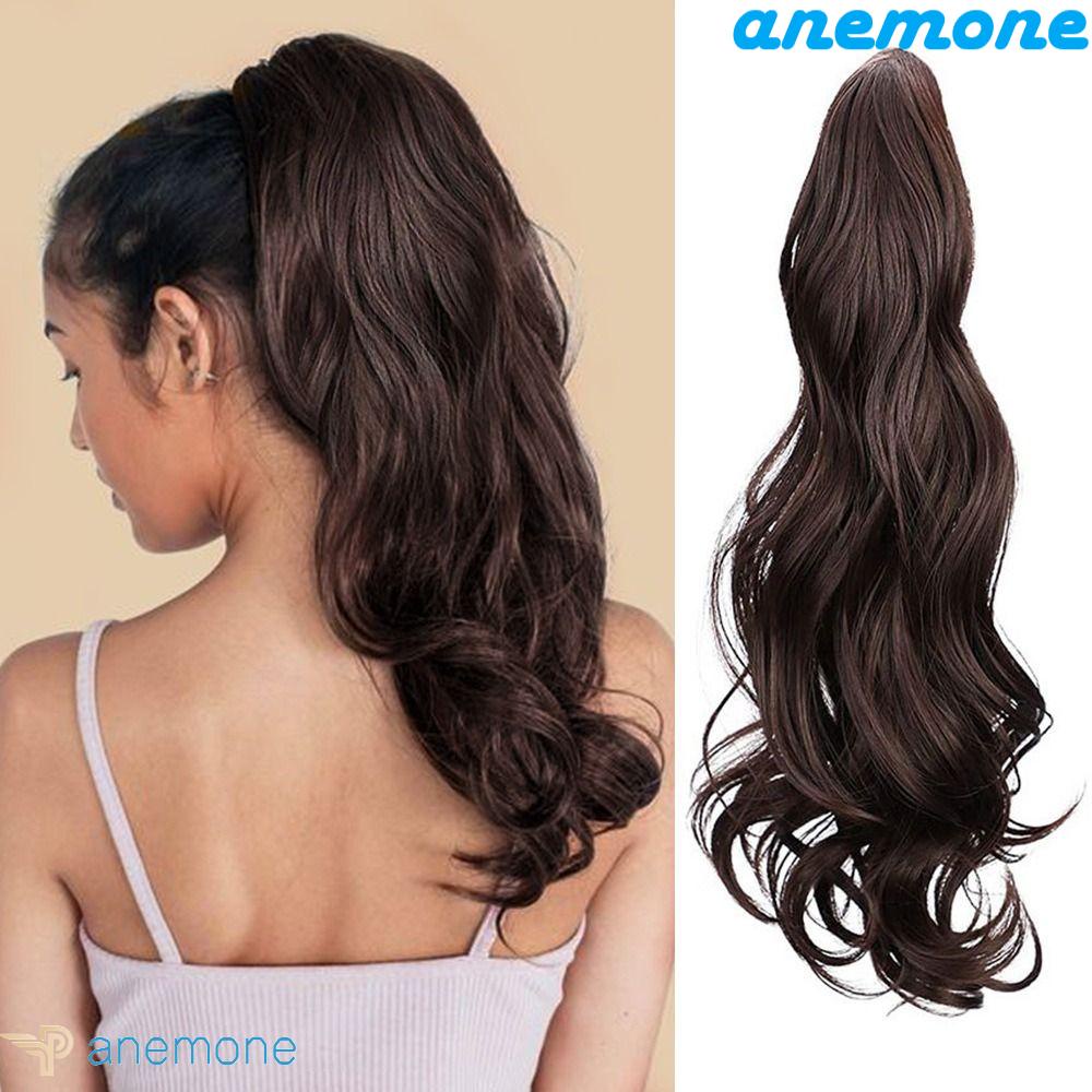 ANEMONE Tóc Giả Đuôi Ngựa Bằng Sợi Tổng Hợp Dày Dặn Màu Nâu Tự Nhiên Kháng Nhiệt Dành Cho Nữ