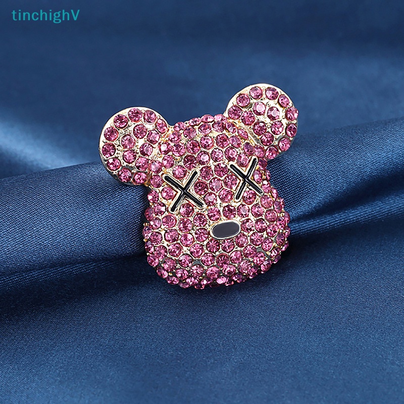 Ghim Cài Áo Hình Gấu Đính Đá Tráng Men Sáng Tạo Thời Trang Cho Nữ