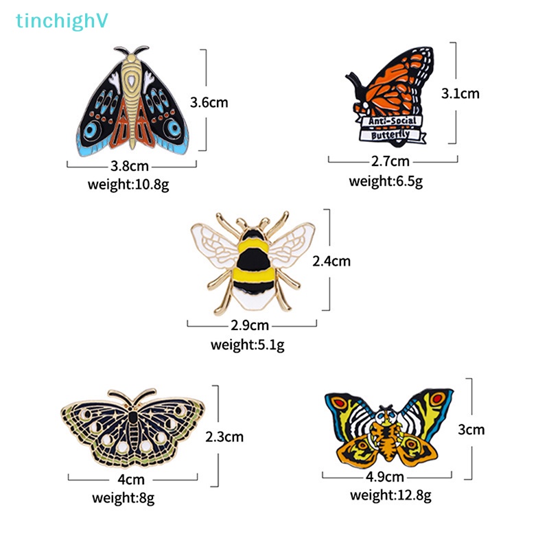 [TinchighV] Ghim Cài Áo Hình Bướm / Ong / Hoa Lily Tùy Chỉnh Thung Lũng Màu Đen Quà Tặng Cho Bạn Bè [Mới]