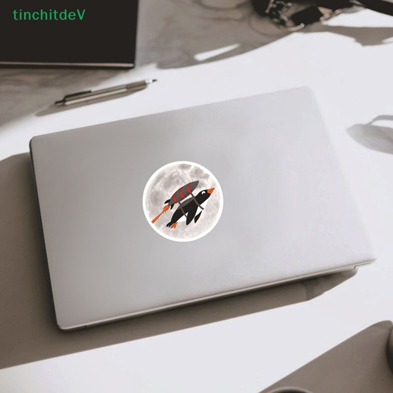 Bộ 50 Miếng Dán Chống Thấm Nước Hình Chim Cánh Cụt Dễ Thương Trang Trí Xe Hơi / Xe Máy