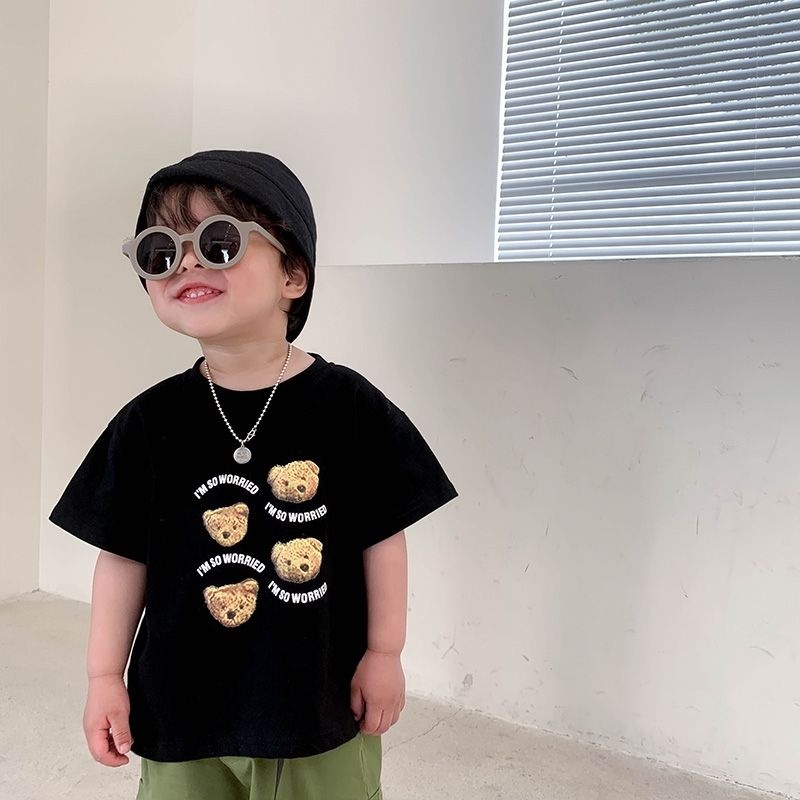 Yidanl Áo Thun 100% Cotton Tay Ngắn Dáng Suông In Họa Tiết Hoạt Hình Xinh Xắn Thời Trang Cho Nữ