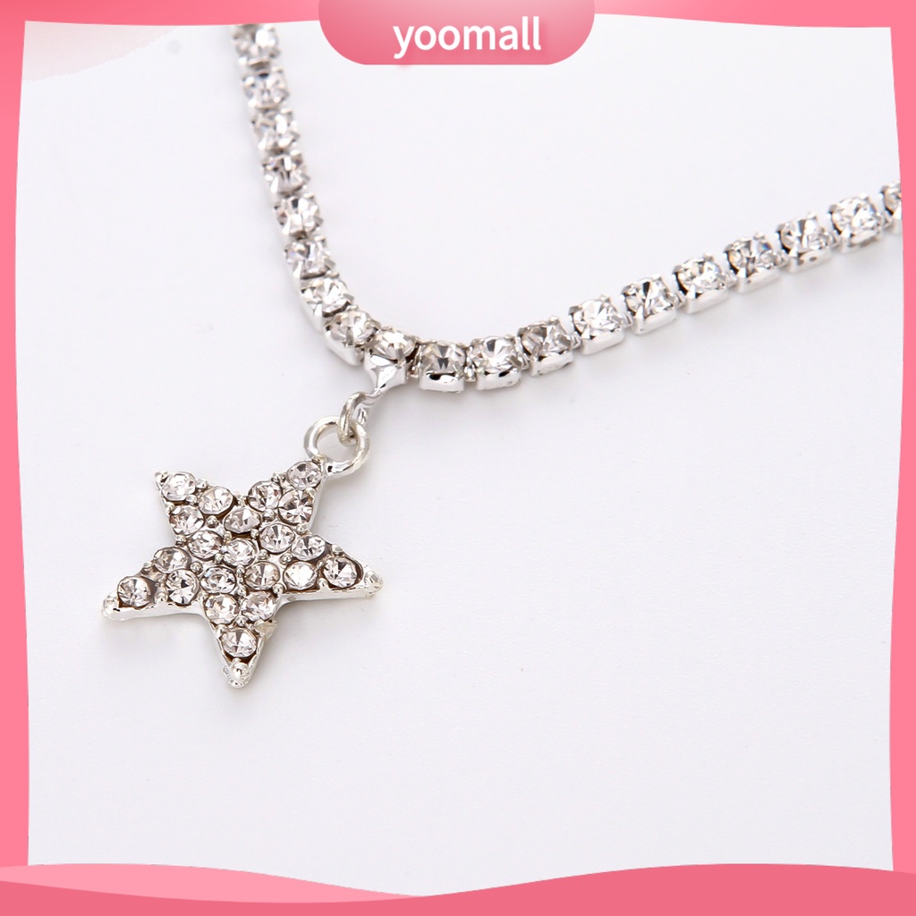 Lắc Chân Hình Ngôi Sao Năm Cánh Đính Đá Có Thể Điều Chỉnh Kích Thước