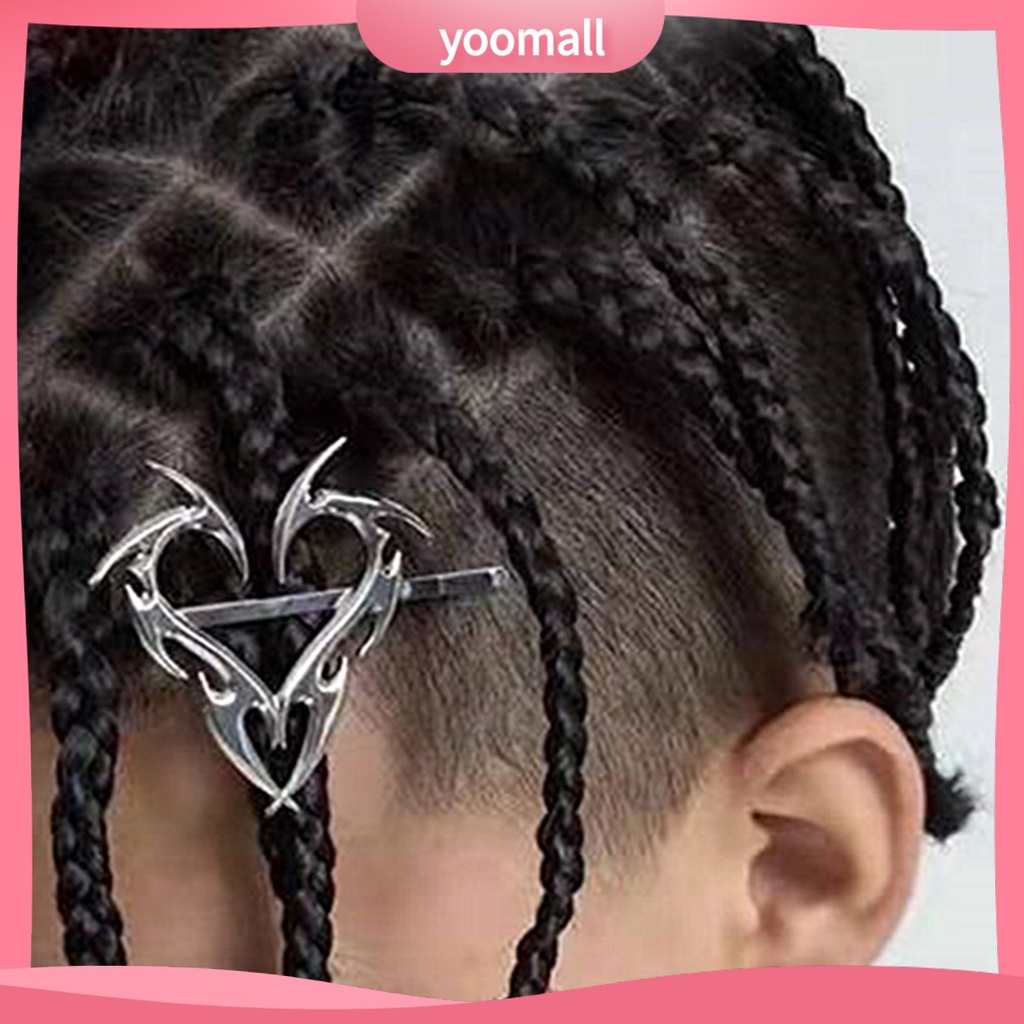 [YM] Kẹp Tóc Dạng Phi Tiêu Hình Học Trái Tim Màu Bạc Phong Cách Hip Hop Cá Tính Tinh Tế Tốt Cho Cuộc Sống Hàng Ngày
