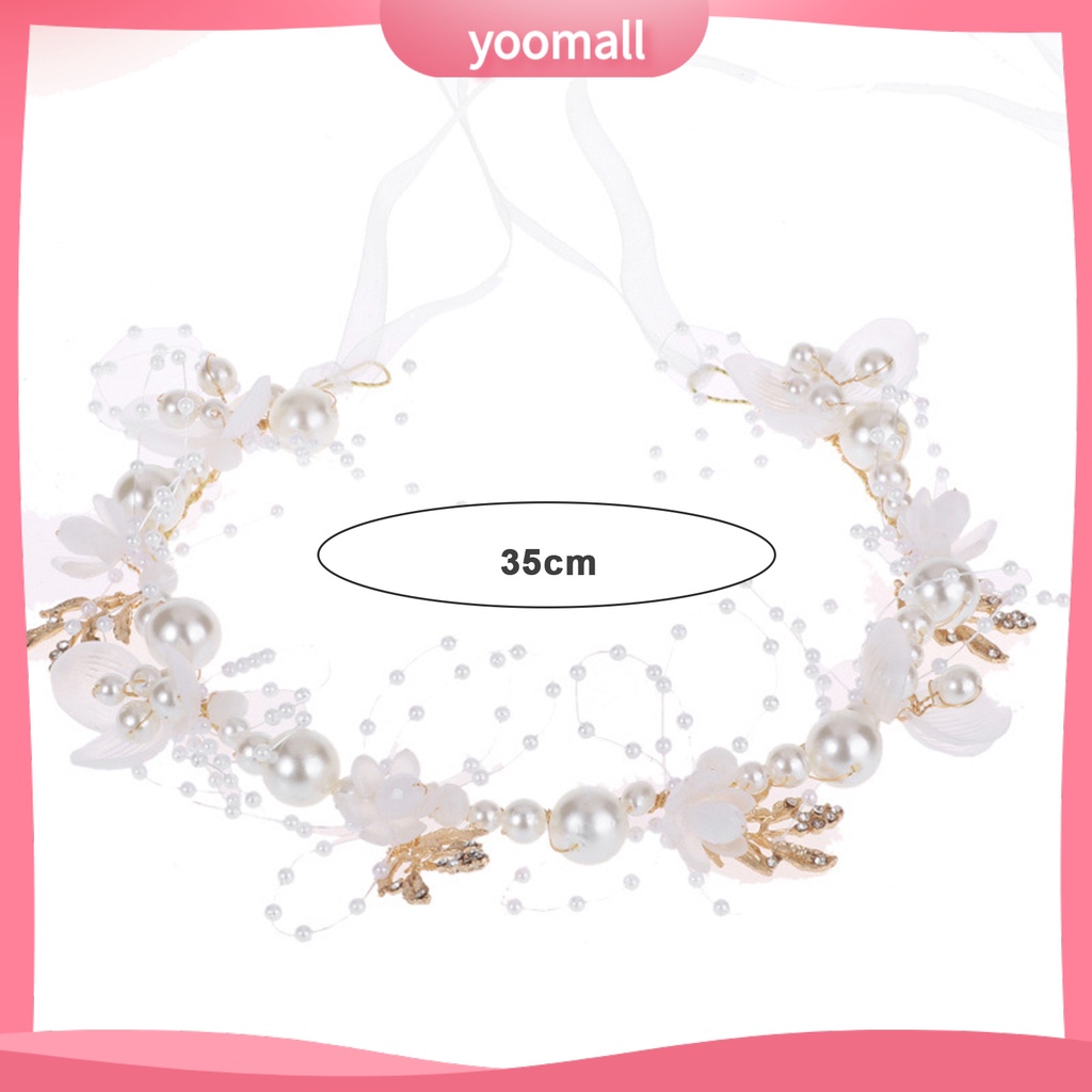 Băng Đô Cài Tóc Hình Vương Miện Công Chúa Đính Hoa Lá Co Giãn Chống Trượt Dễ Điều Chỉnh Cho Bé Gái