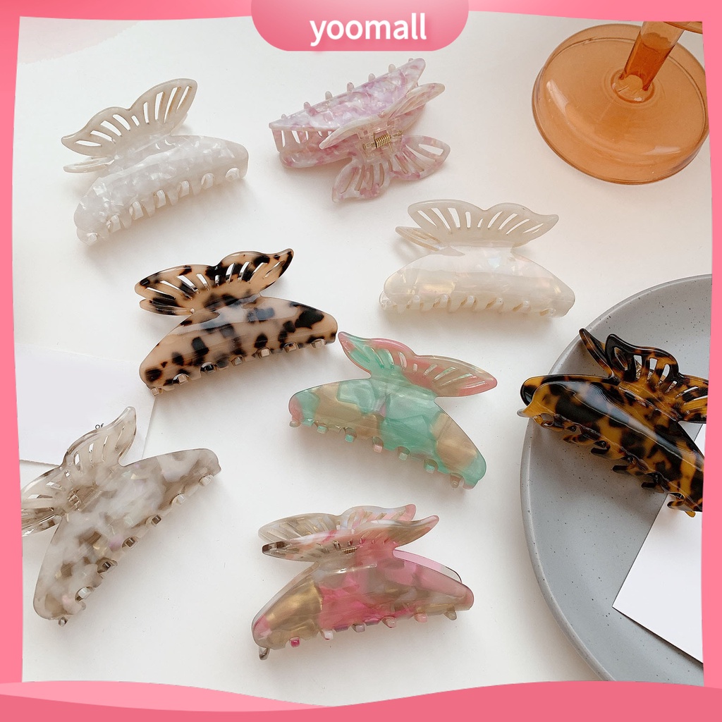 Kẹp Tóc Càng Cua Rỗng Chống Trượt Cố Định Tóc Trang Trí Hình Bướm Cho Nữ