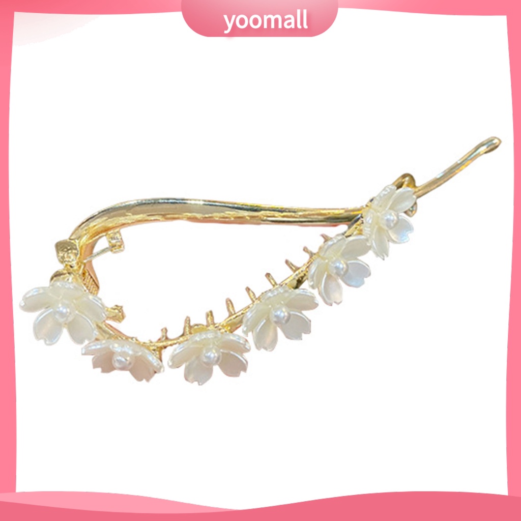 Kẹp Tóc Càng Cua Hình Chữ S Đính Ngọc Trai Giả Thanh Lịch Cho Nữ