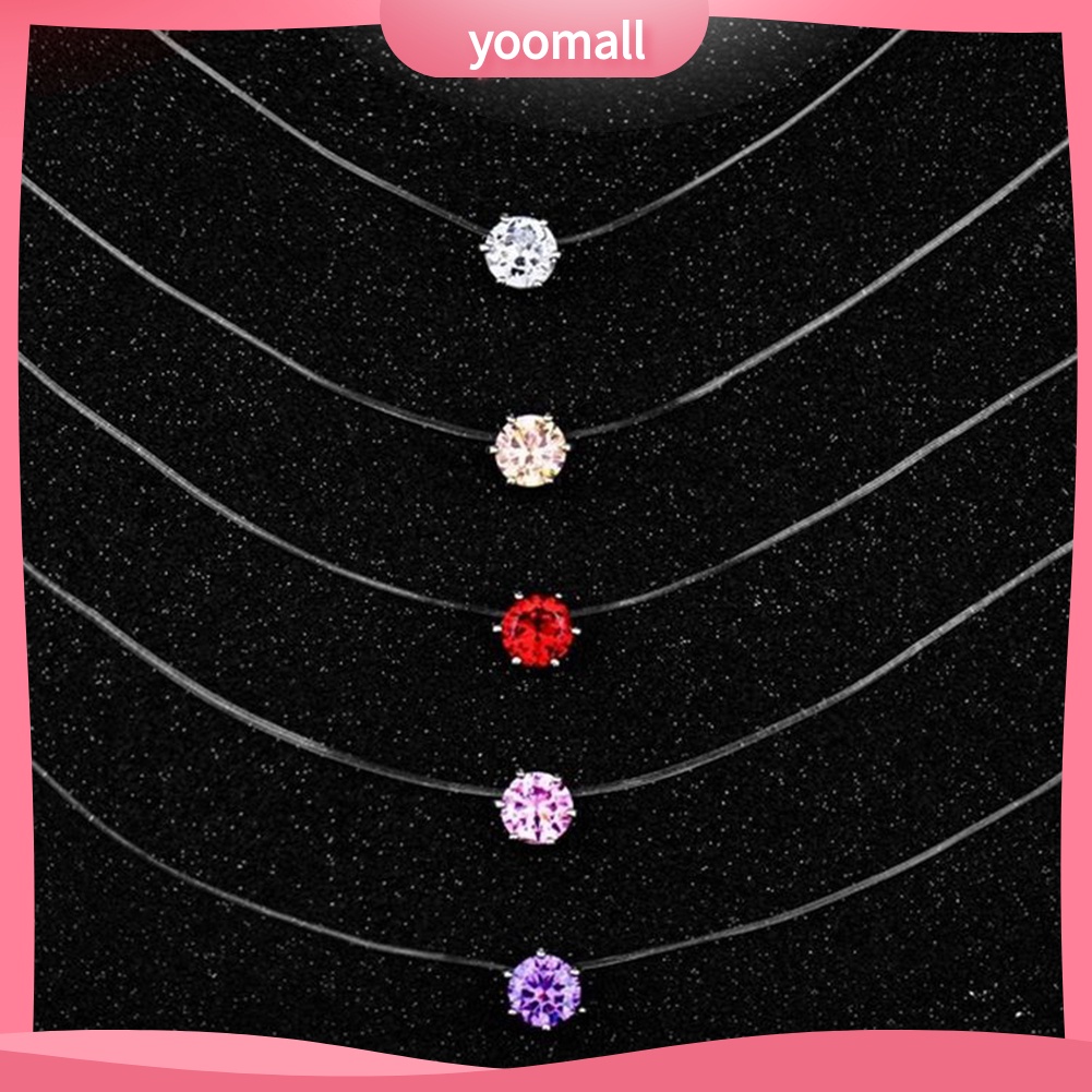 Vòng cổ Mặt Đá Zircon Trong Suốt Thời Trang Cho Nữ