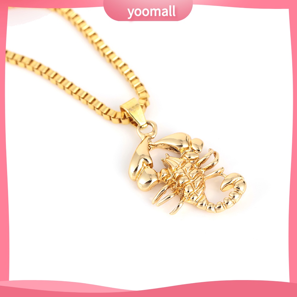 Vòng cổ Mặt Hình Bọ Cạp Màu Vàng Phong Cách Hip hop Thời Trang Cho Nam