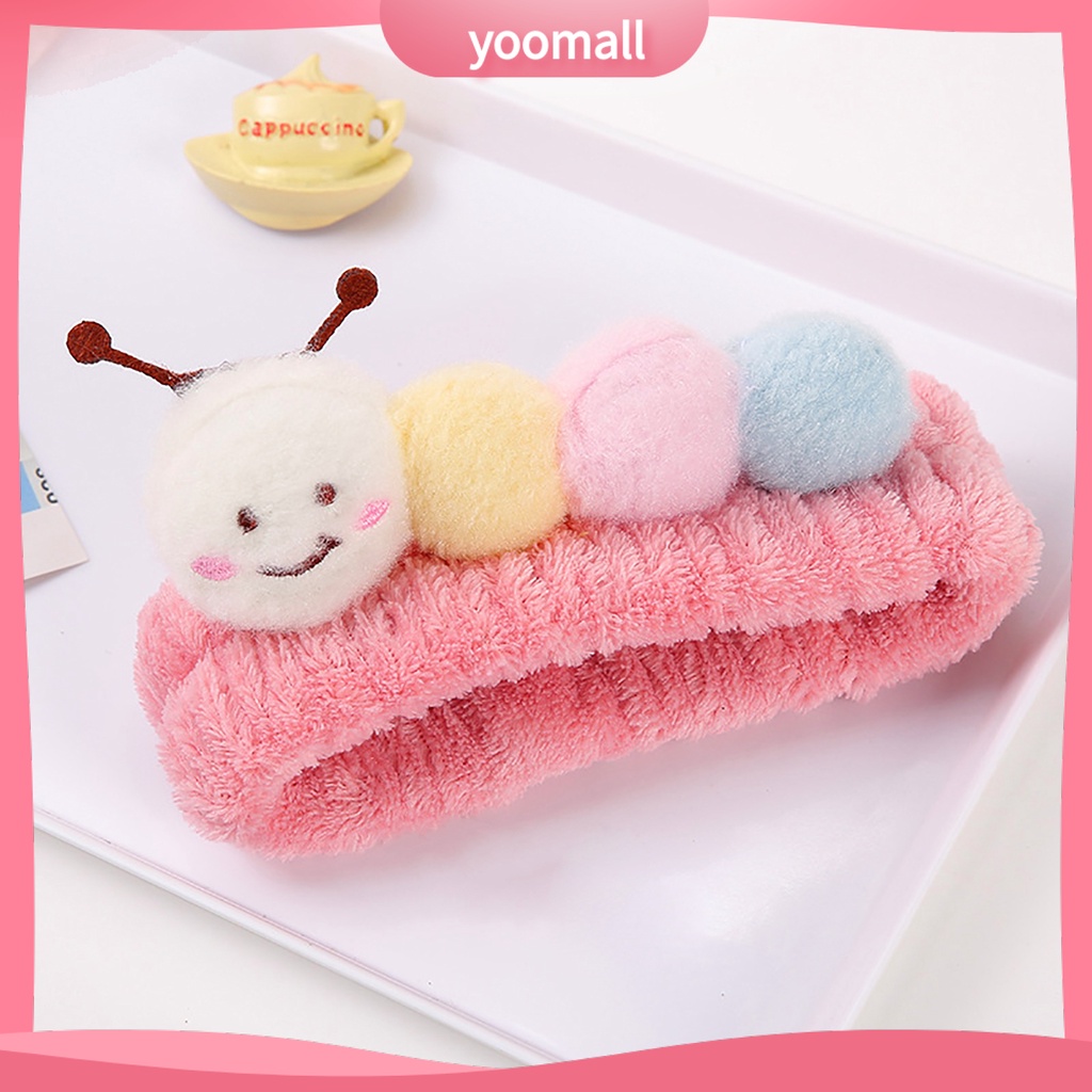 Băng Đô Cài Tóc Trang Điểm Bằng Lông Cừu San Hô Màu Sắc Ngọt Ngào Độ Co Giãn Cao