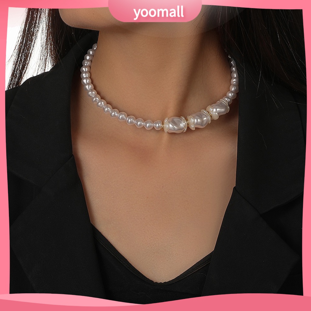 [YM] Vòng Cổ Choker Ngọc Trai Nhân Tạo Bề Mặt Bóng Thoải Mái Dễ Mặc Cho Đám Cưới