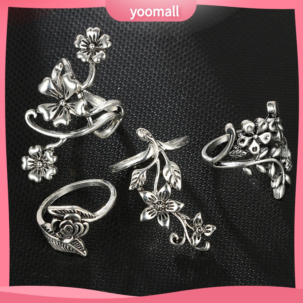 Bộ Nhẫn Hình Hoa Lá Phong Cách Vintage Thời Trang Cho Nữ