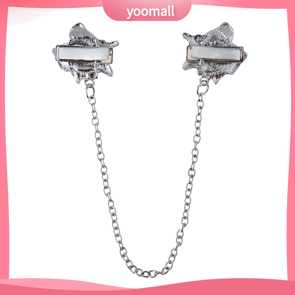 Ghim Cài Áo Hình Hoa Hồng Phối Dây Xích Thời Trang Cho Nữ