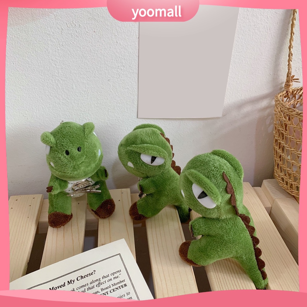 Ghim Cài Áo Hình Khủng Long / Búp Bê Nhồi Bông Chống Rơi Vui Nhộn Cho Bé Gái