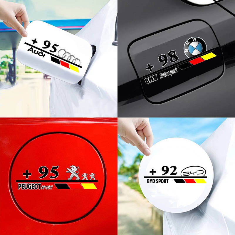 Automotive Fuel Tank Cap Stickers 92#95# Refueling Number Prompt Warning Car Body Decoration Modification Sports Logo Sticker Flowers Cute stickers Car fuel tank cap decoration