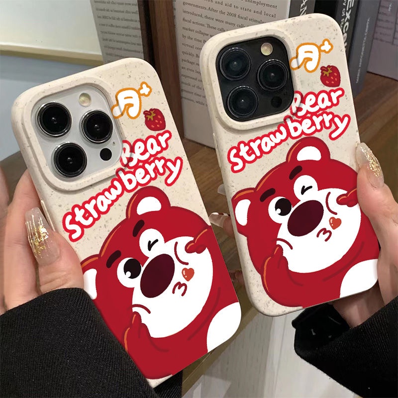 Ốp Điện Thoại Dẻo Họa Tiết Gấu &amp; Dâu Tây Dễ Thương Chống Sốc Cho Iphone 8 13plus max 71114proiPhone12 ZU5J