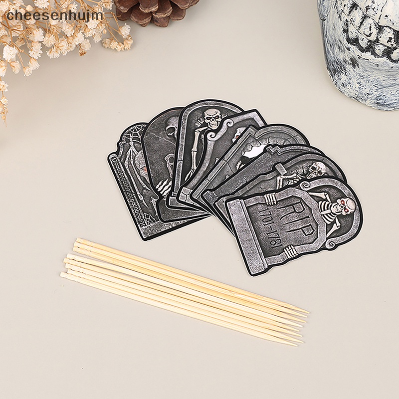 Set 8 Que Cắm Trang Trí Bánh Cupcake Chủ Đề Halloween