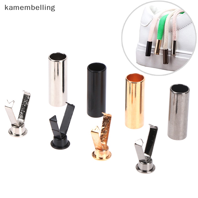 Kamembelling Set 10 Đầu Kim Loại Hình Trụ Bảo Vệ Đầu Dây Giày Diy