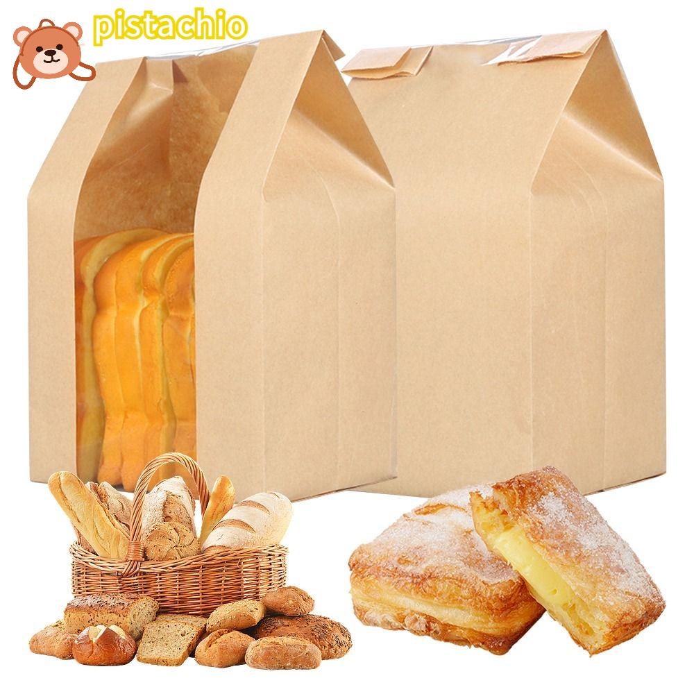 PISTA Bộ 25 Túi Giấy Đựng Bánh Mì 13.7x8.2x3.9 Inch Chất Lượng Cao