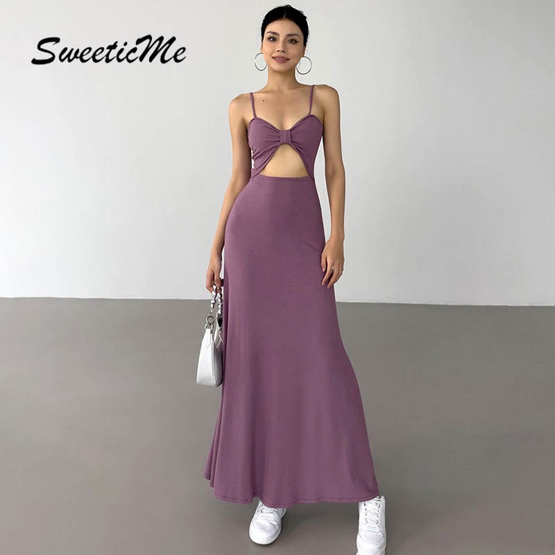 Đầm Dài Màu Trơn Dáng Ôm Gợi Cảm Thời Trang 2023 Dành Cho Bạn Nữ