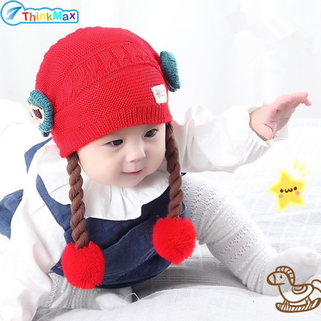 Mũ Len Gắn Nơ Cho Bé Từ 3-18 Tháng Tuổi