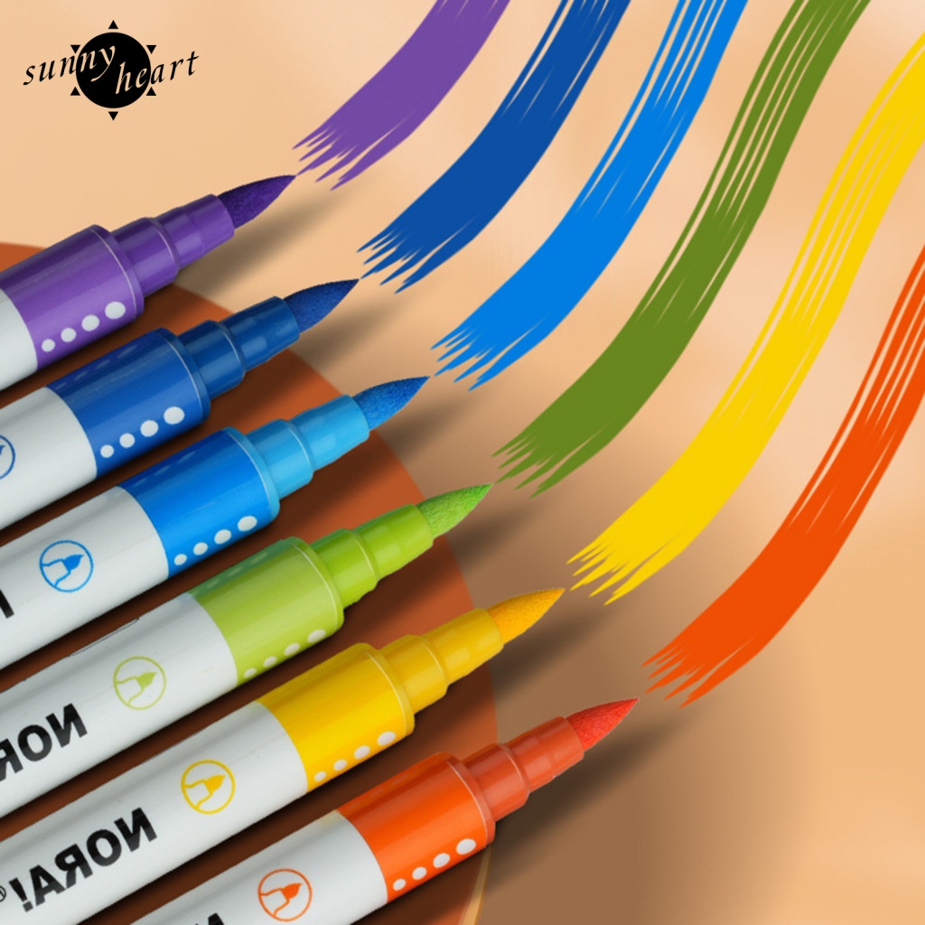 Sunnyheart 1 Bộ Bút Đánh Dấu Acrylic Nhanh Khô Chống Thấm Nước Không Phai Màu Và Độ Che Phủ Tốt Cho Người Mới Bắt Đầu Vẽ Tranh