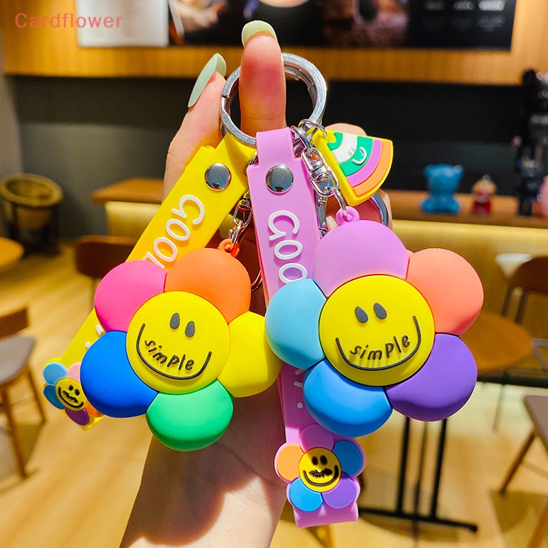 < Cardflower > Ins Móc Khóa Điện Thoại Di Động Mặt Hoa Hướng Dương Cười Dễ Thương Có Dây Đeo Phụ Kiện Móc Khóa Phụ Kiện Haning Mới