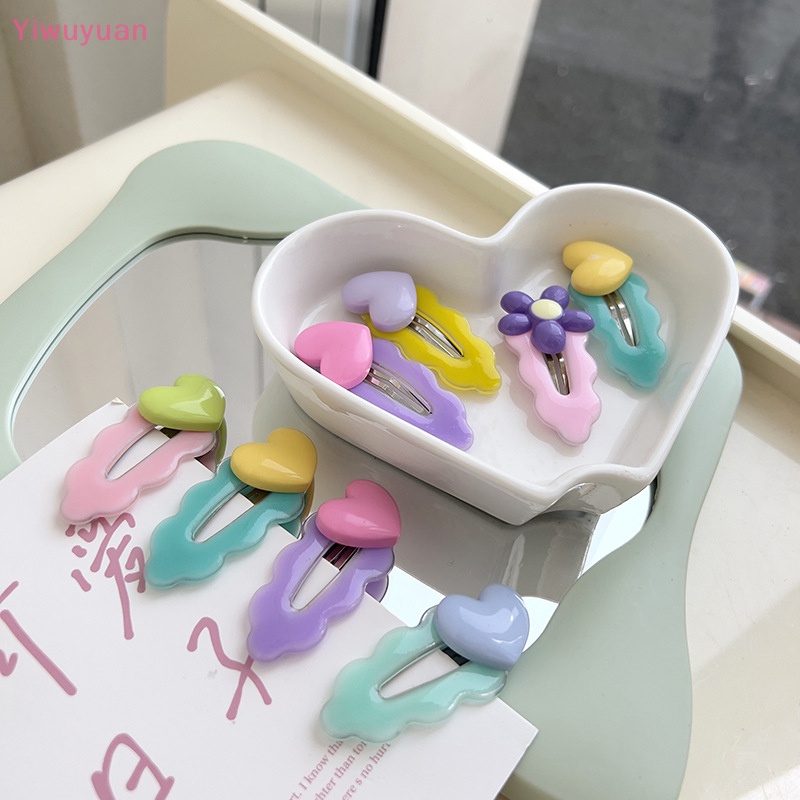 Bộ 2 Kẹp Tóc Hình Hoa / Trái Tim Phong Cách Vintage Cho Nữ