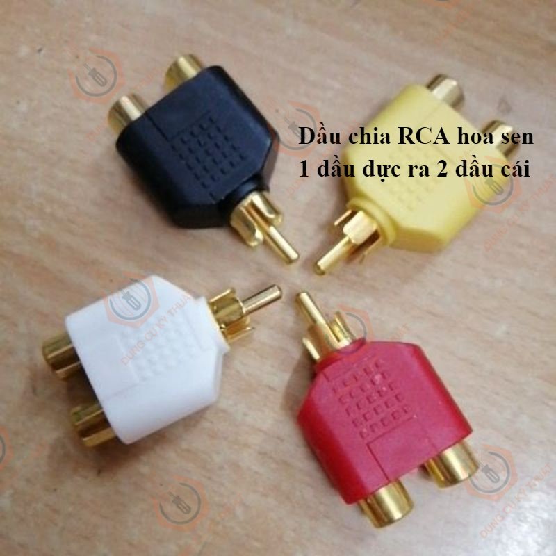 Đầu chia RCA hoa sen 1 đầu đực ra 2 đầu cái dùng cho AV audio _ [Shop Dụng Cụ Kỹ Thuật]