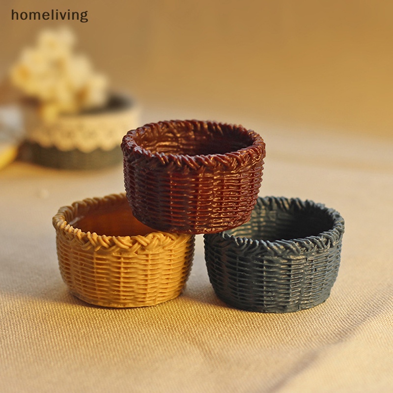 Giỏ Đựng Đồ Mini Bằng Nhựa Resin Tỉ Lệ 1 / 12 Trang Trí Nhà Búp Bê