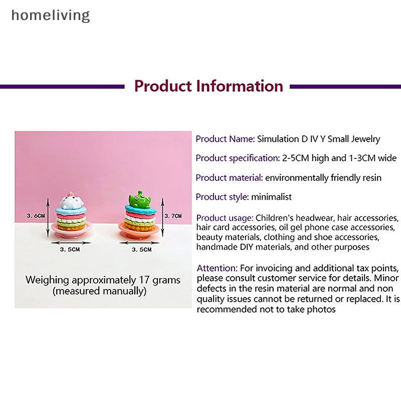 Bộ 10 Mô Hình Bánh Trái Cây 3D Bằng Nhựa Resin Dùng Trang Trí Sổ Tay DIY