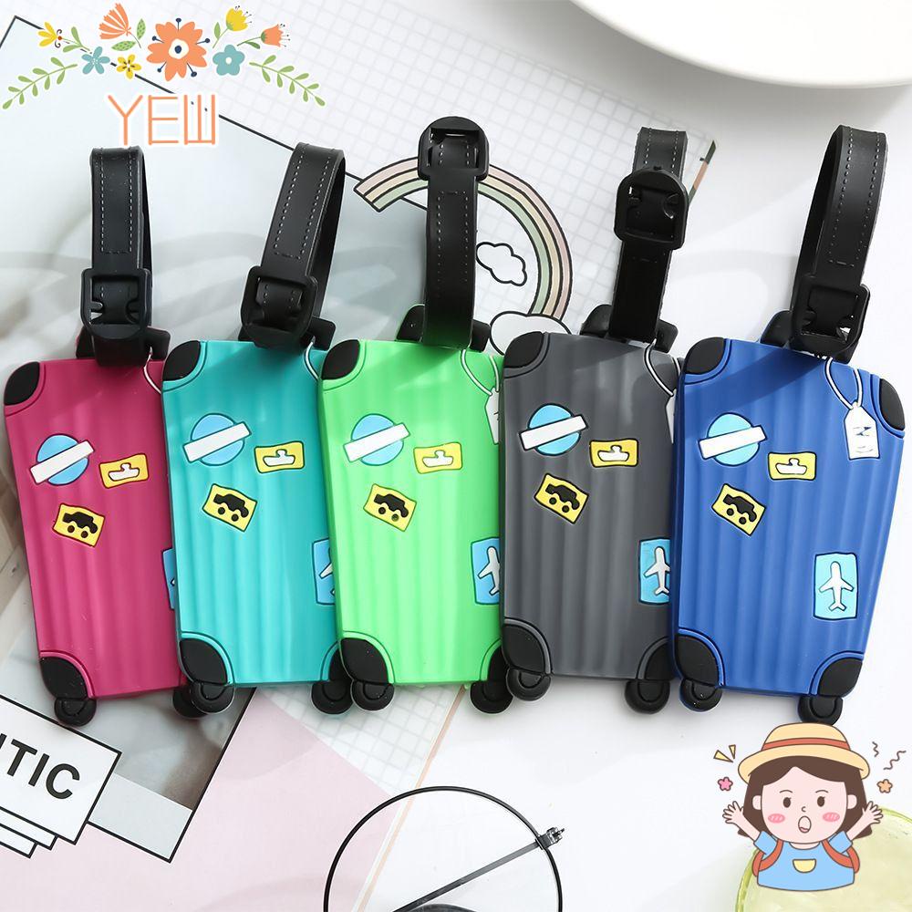 Thẻ Hành Lý Bằng Silicon Họa Tiết Hoạt Hình Dễ Thương Kèm Dây Đeo Tiện Dụng