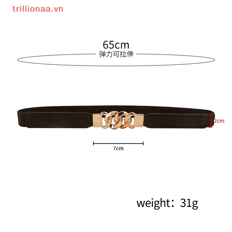 Thắt Lưng Dây Xích Co Giãn 3 Màu Tùy Chọn Cho Nữ