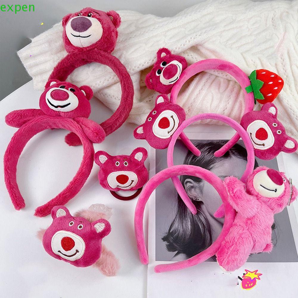 EXPEN Băng Đô Cài Tóc Hình Gấu / Dâu Tây Bằng Lông Nhung Dễ Thương Xinh Xắn
