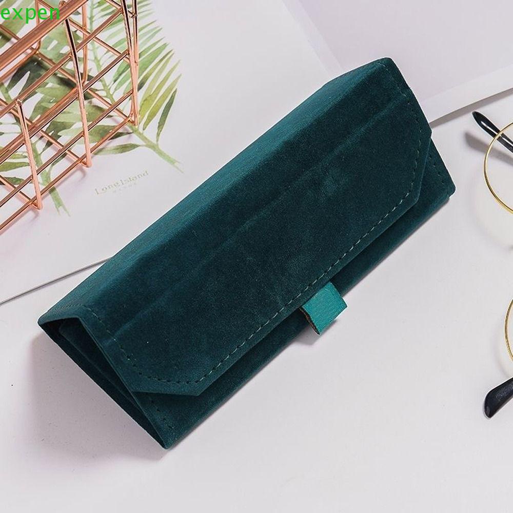 EXPEN Hộp Đựng Mắt Kính Bằng Nhung Phối Lông Thanh Lịch Cho Nam Ốp