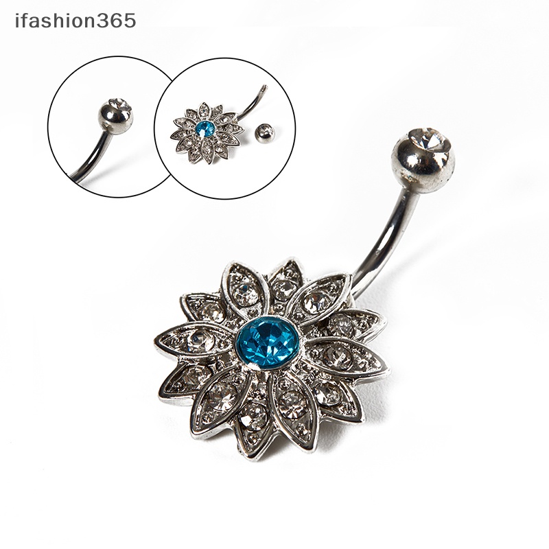 Khuyên Rốn Hình Hoa Đính Đá Pha Lê Thời Trang Cho Nữ ifashion365