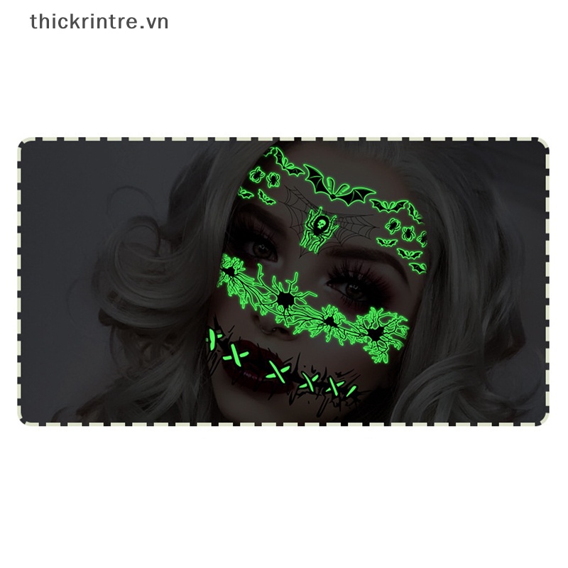 Miếng Dán Hình Xăm Dạ Quang Họa Tiết Đầu Lâu Độc Đáo Cho Ngày Halloween